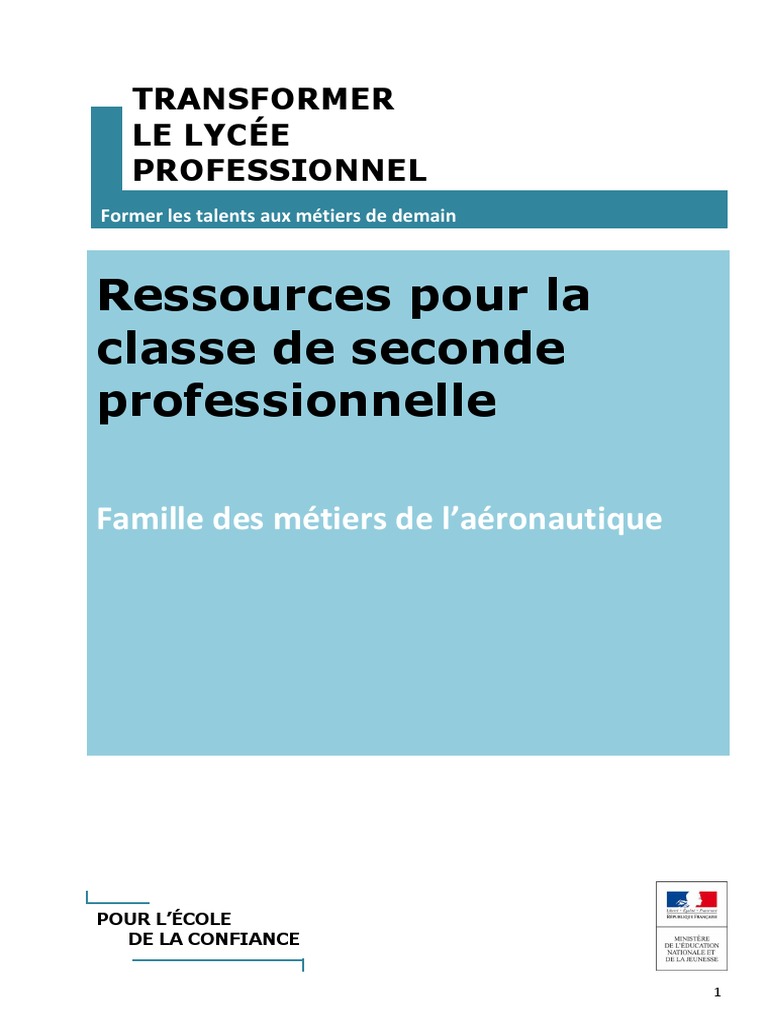 Ressources Aéronautique Seconde Pro | PDF | Aéronautiques | Pédagogie