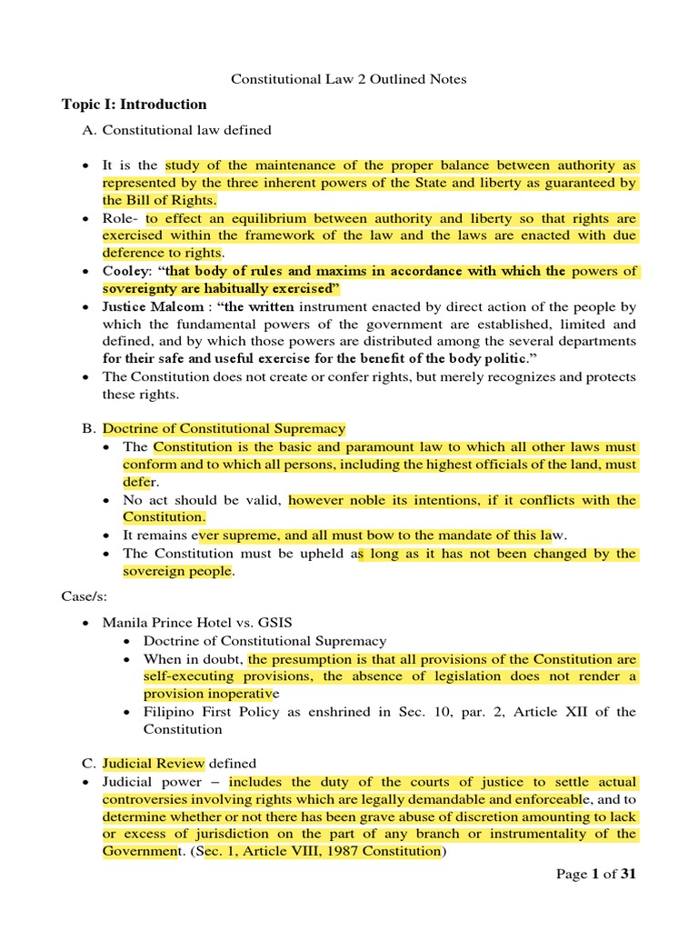 Constitutional Law Overview and Principles | PDF | Eminent Domain | Taxes