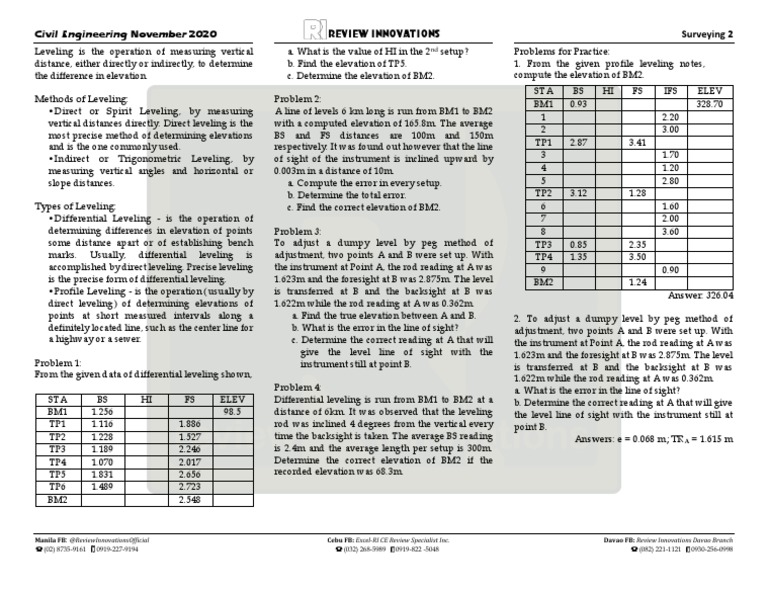 Profile Leveling Techniques and Problems | PDF | Earth Sciences | Science