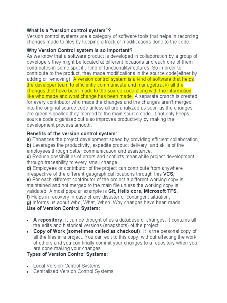 Version Control Systems Download Free Pdf Version Control
