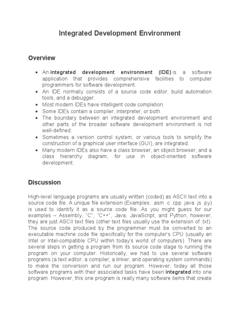 Integrated Development Environment | PDF | Integrated Development ...