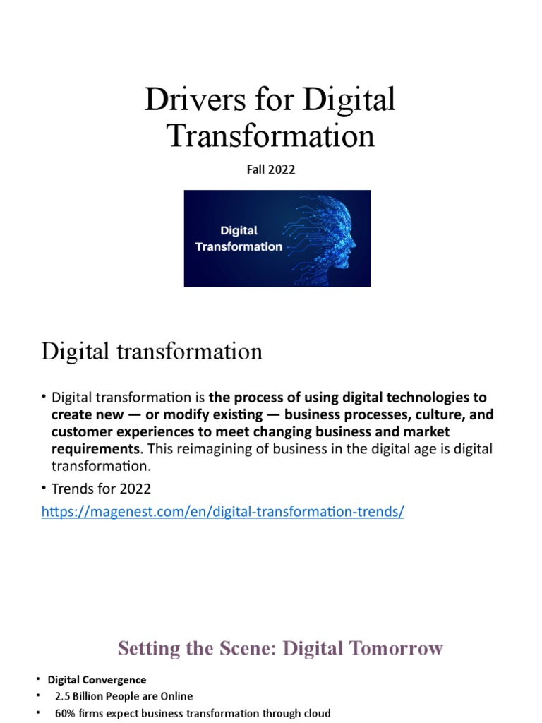 Drivers For Digital Transformation Pdf Innovation Communication
