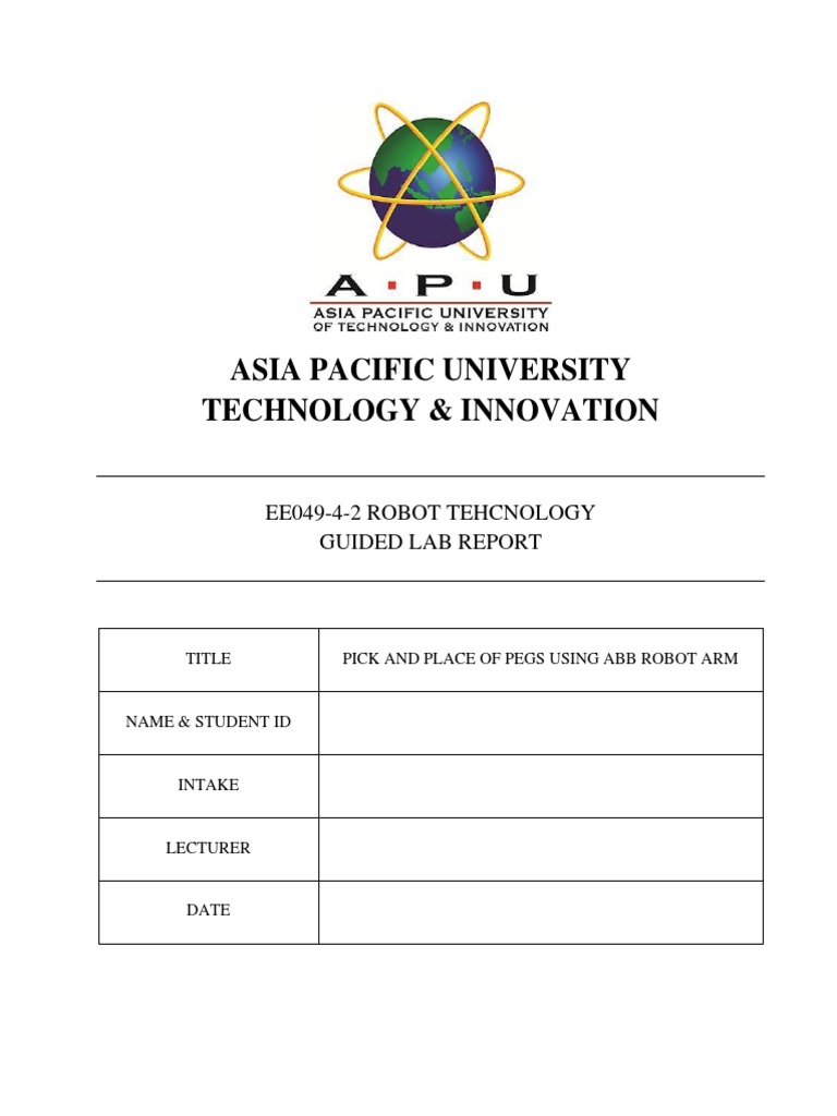 ABB Robot Arm Lab Report | PDF | Citation | Cognitive Science