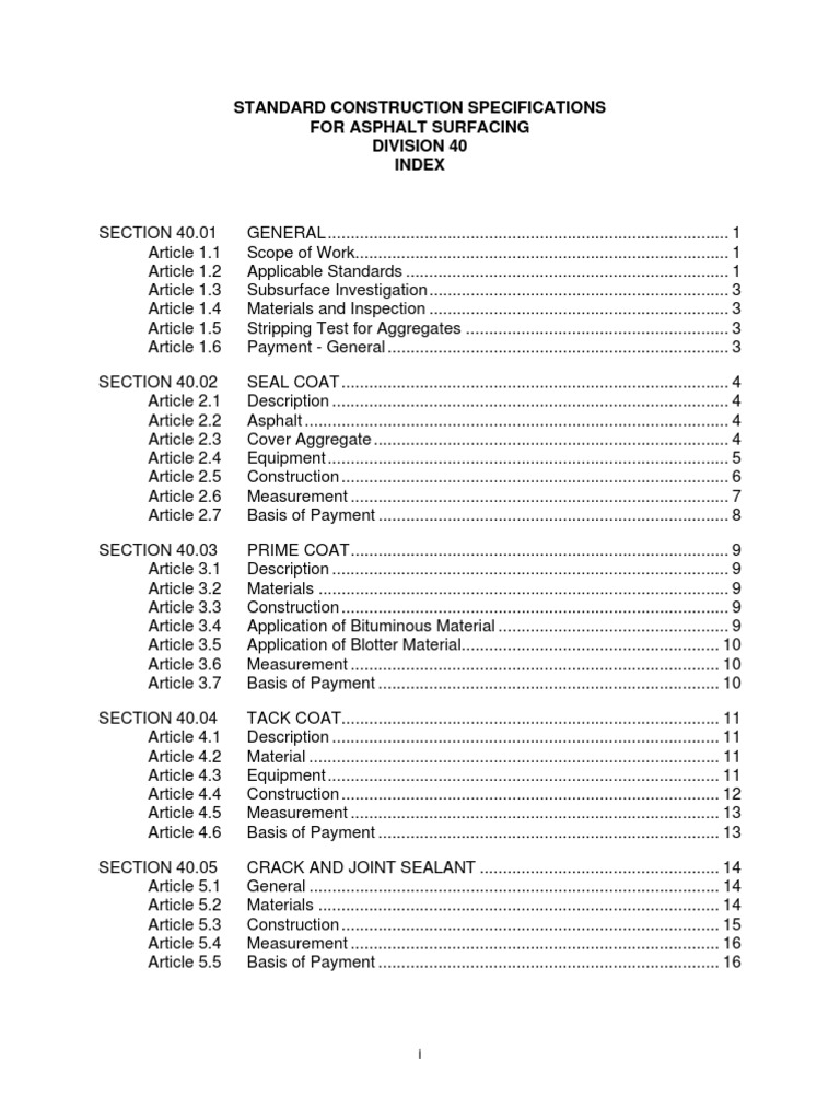 Asphalt Surfacing Construction Specs | PDF | Road Surface | Asphalt