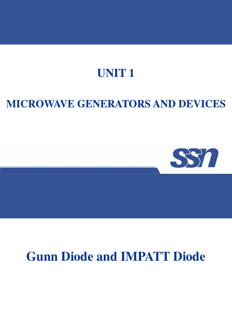 1.6 Gunn Diode and IMPATT Diodes PDF Diode Materials