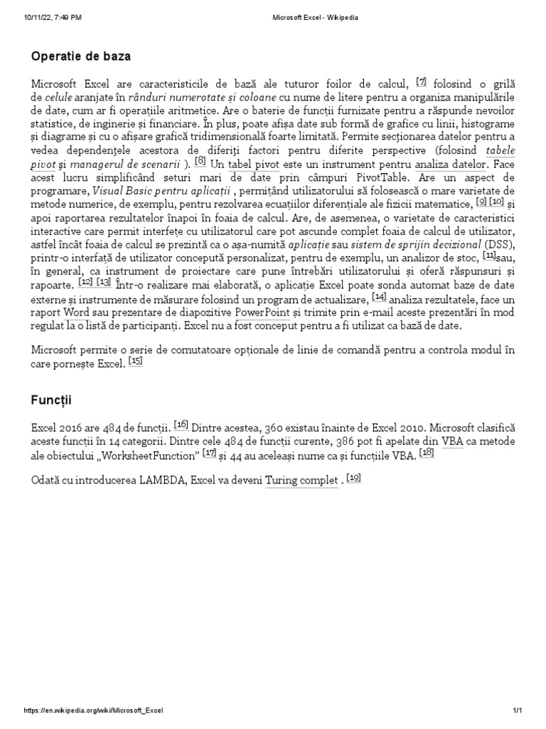 Microsoft Excel - Wikipedia | PDF