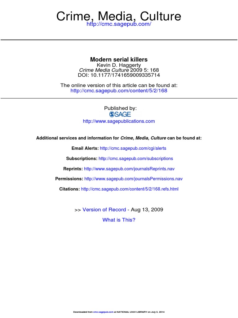 Modern Serial Killers | PDF | Serial Killer | Rationality