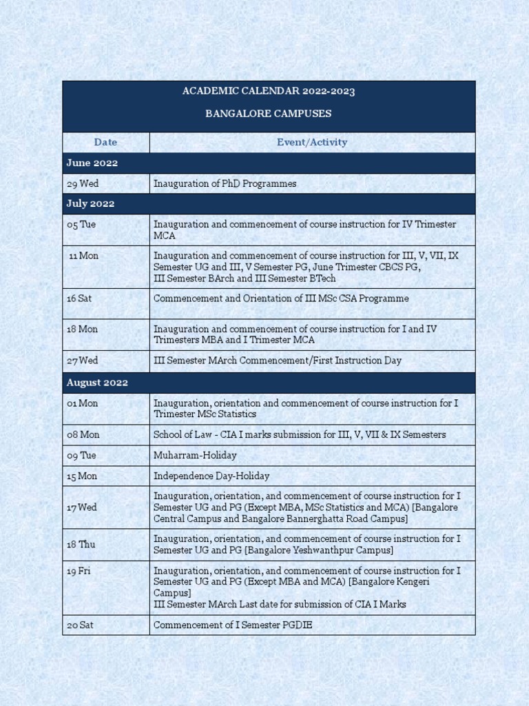 Christ Calender | PDF | Academic Term | Public Services