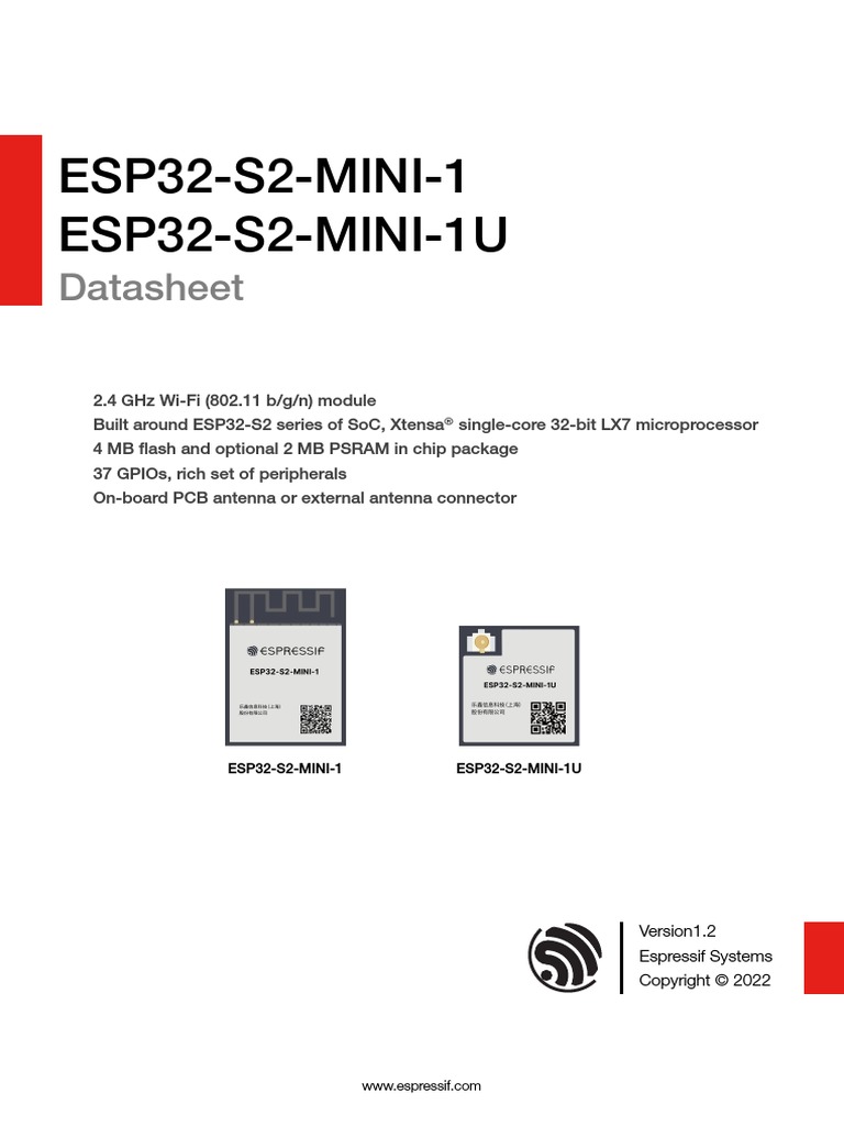 Esp32 s2 Mini 1 Esp32 s2 Mini 1u Datasheet en | PDF | Computer ...