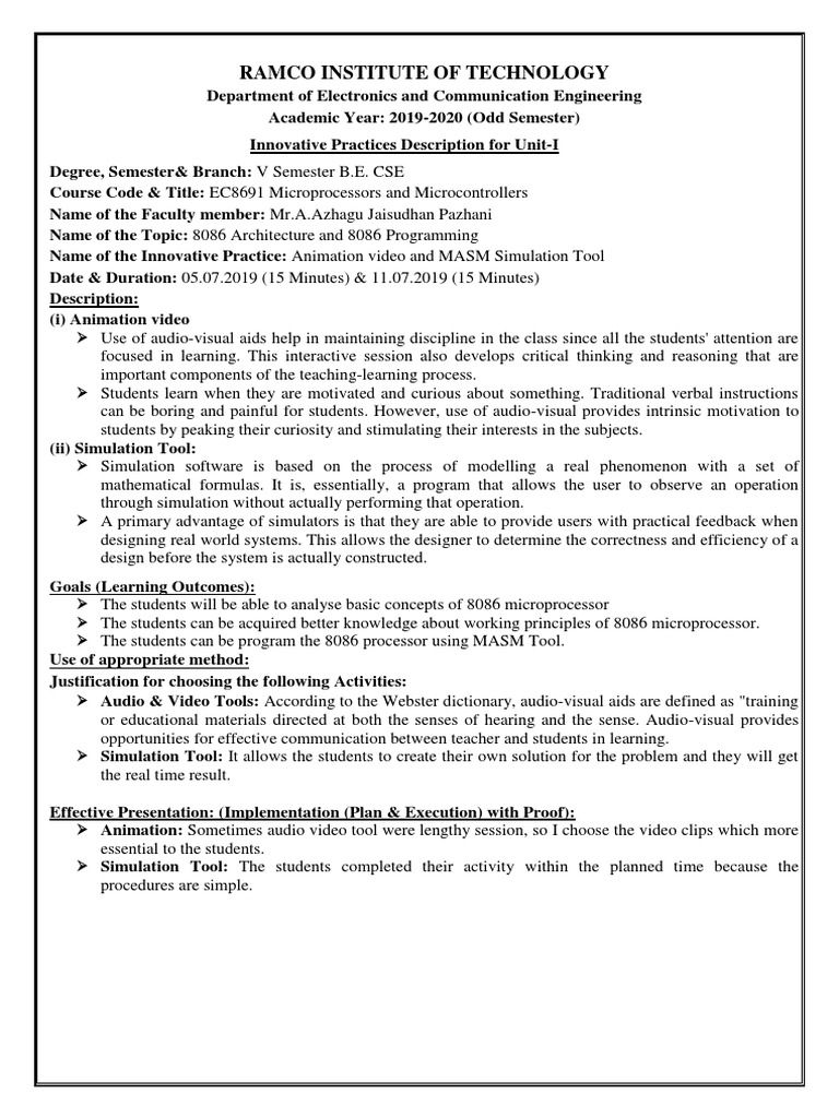 Samplec8691mpmc LP PDF Simulation Teaching Method