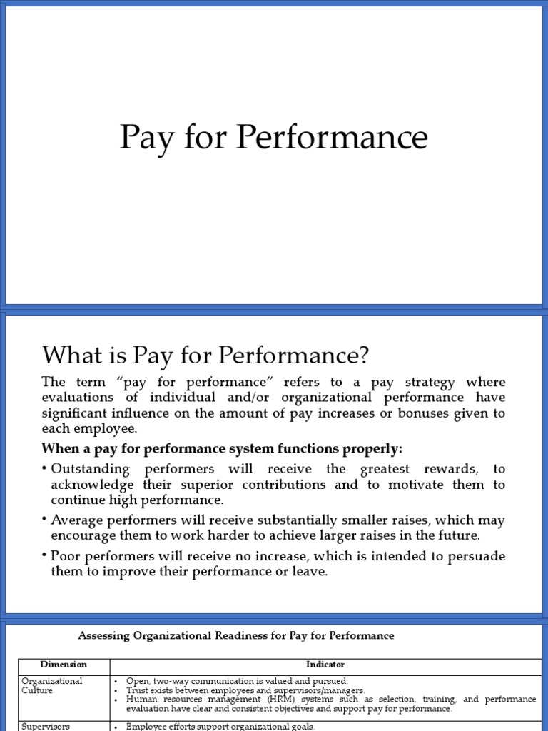 Pay For Performance | PDF | Salary | Employment
