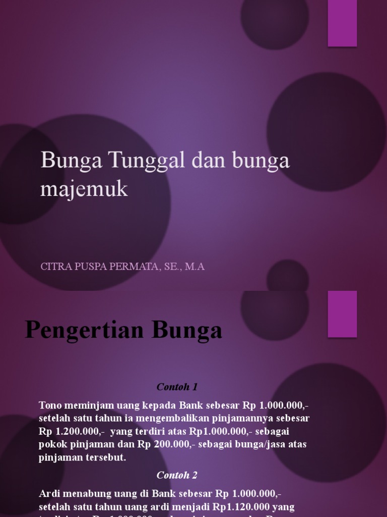 Pertemuan 1 Bunga Tunggal Dan Majemuk Pdf