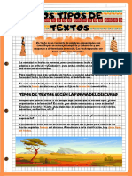 Los 5 tipos de textos según su forma y función