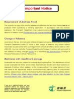 Important Notice on Address Proof and Change, Postage