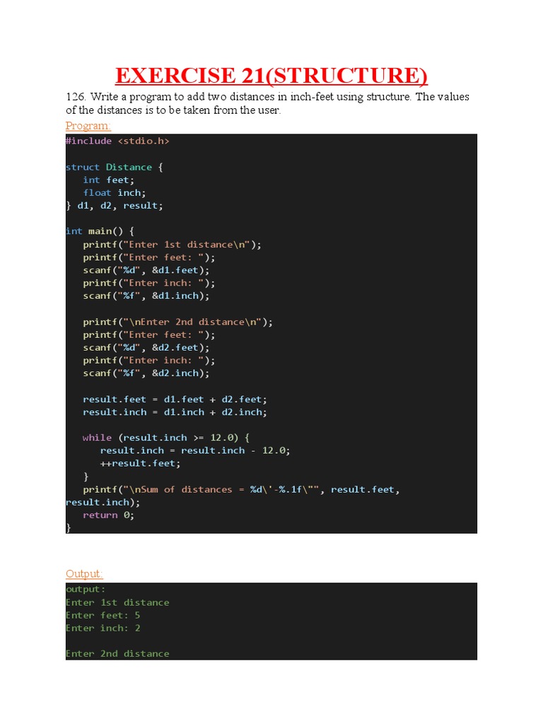 C Programs for Structures and Data Handling | PDF
