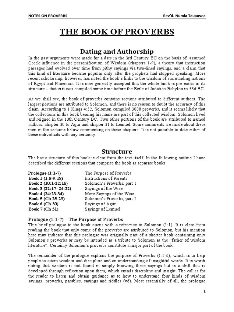 Insights on the Book of Proverbs | PDF | Book Of Proverbs | Wisdom