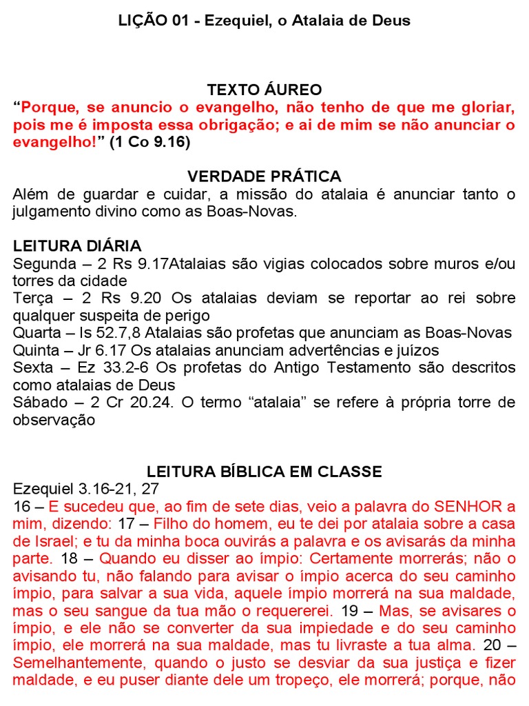 CPAD Lição 1 - Aula em 2 de Outubro de 2022 | PDF | Profeta | Livro de ...