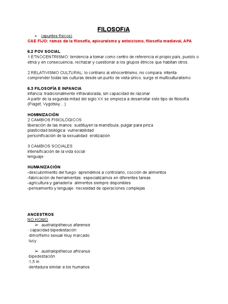 Filo | PDF | Homo | Evolución humana
