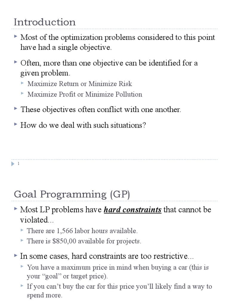 6 MOLP and Goal Programming | PDF | Mathematical Optimization | Systems ...