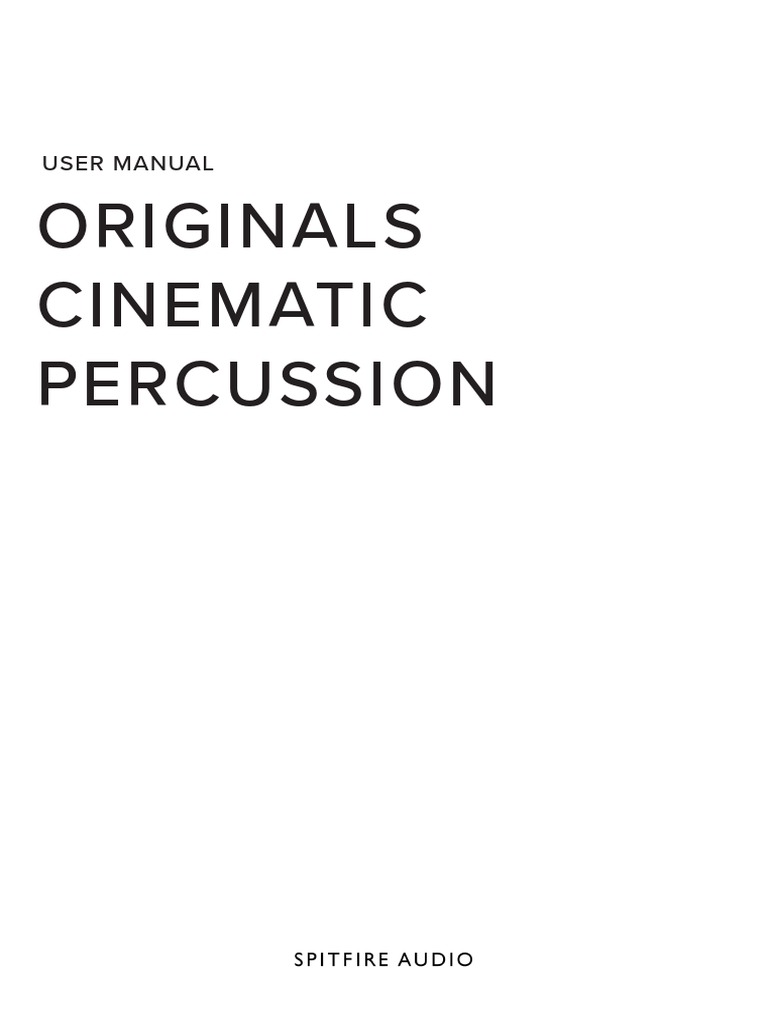 Originals Cinematic Percussion Manual PDF Computer File Mobile App