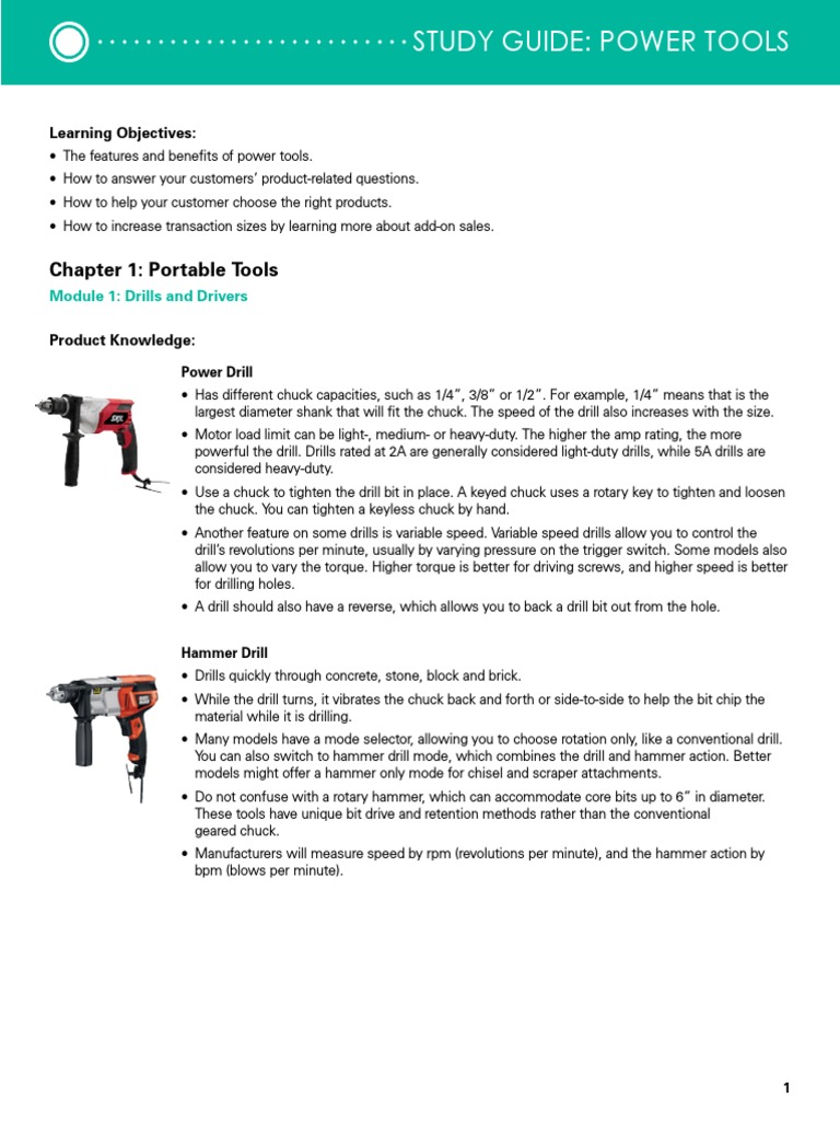 Power Tool Features and FAQs Guide | PDF | Drill | Grinding (Abrasive ...