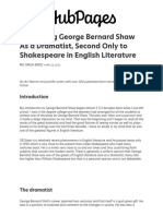 Https Discover - Hubpages.com Literature Evaluating George Bernard Shaw As A Dramatist Second Only To Shakespeare in English Literature