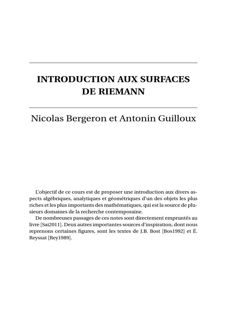 Surface de Riemann PDF — free download