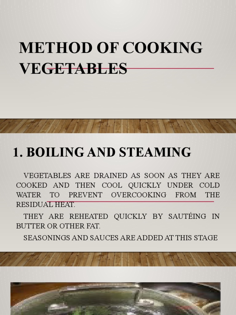 Cooking Methods for Vegetables | PDF