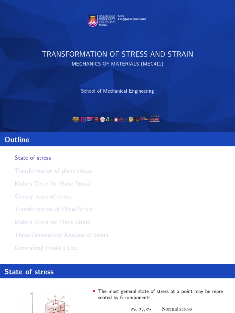 Stress and Strain Transformation Methods | PDF | Stress (Mechanics ...