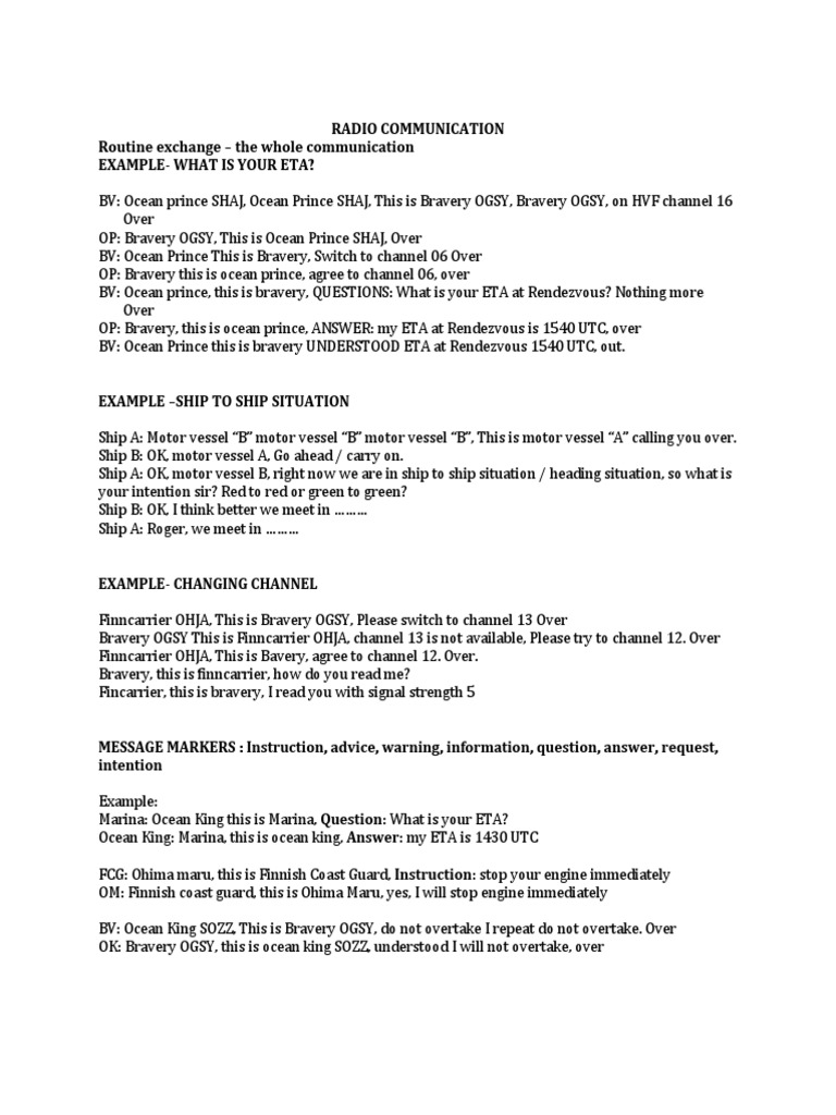 Radio communication essentials pdf shipping water transport