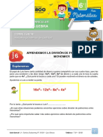 6ºgrado-Álgebra-S6-División de Polinomios Entre Monomios