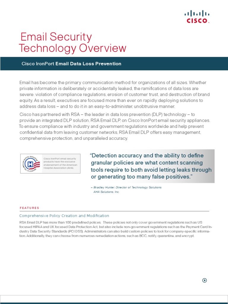 email security appliance data loss prevention