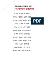 Turning Schedule