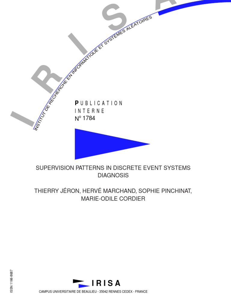 Supervision Patterns in Discrete Event Systems Diagnosis | PDF