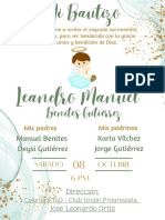 Invitación A Bautizo Leandro Manuel