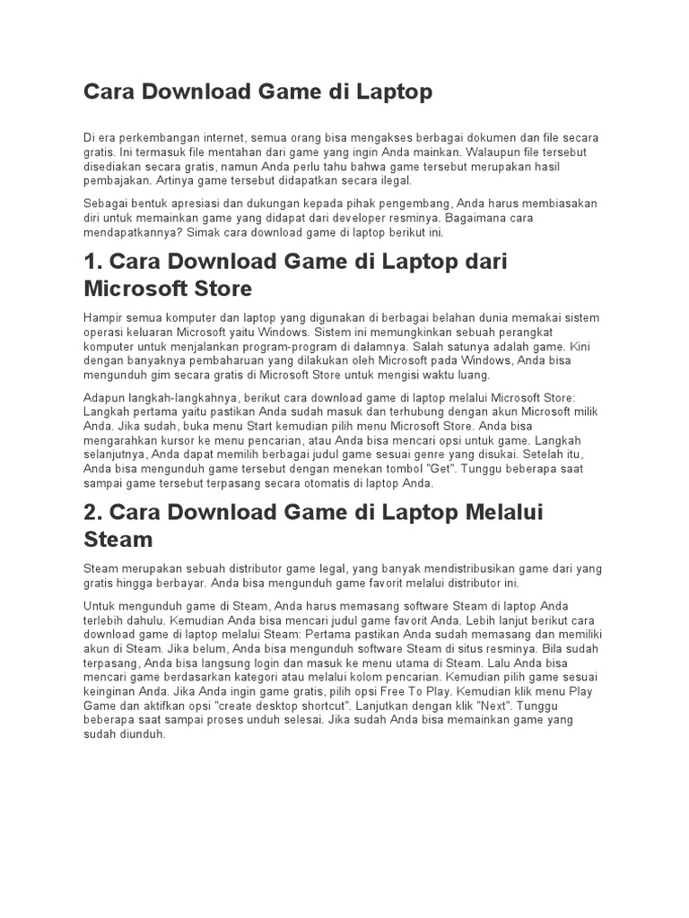 Cara download game di laptop pdf