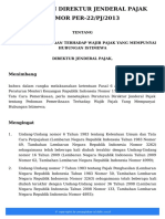 Peraturan Direktur Jenderal Pajak Nomor - PER-22 - PJ - 2013