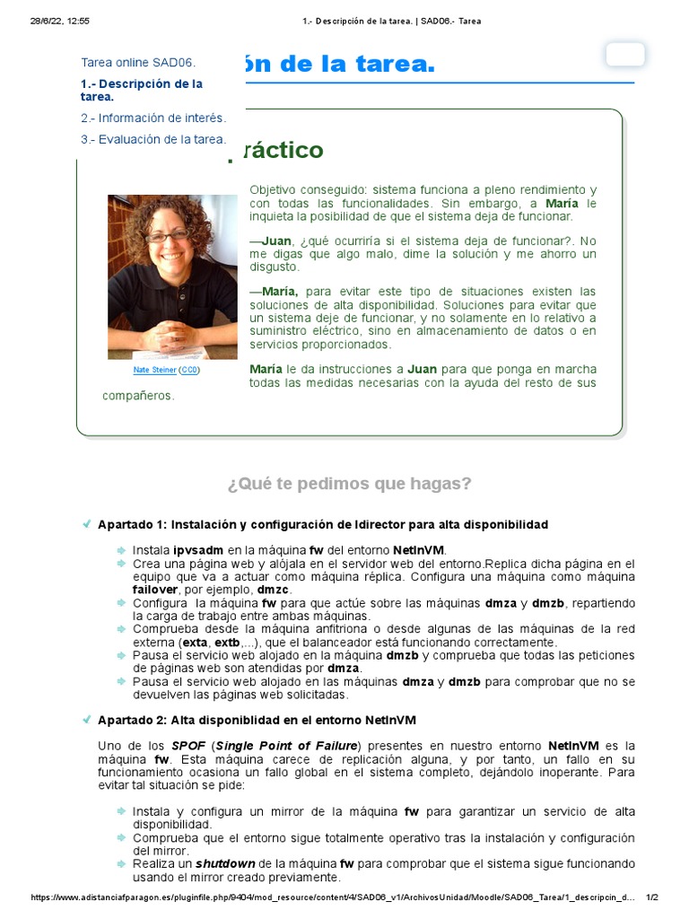 Descripción de La Tarea. - SAD06. - Tarea | PDF | Red mundial ...
