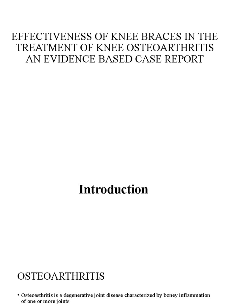 Knee Brace Effectiveness for Osteoarthritis PDF Osteoarthritis
