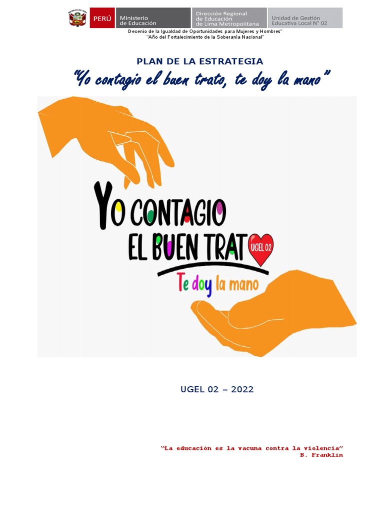 Ok. Plan de La Estrategia Yo Contagio El Buen Trato 30-06 | PDF ...