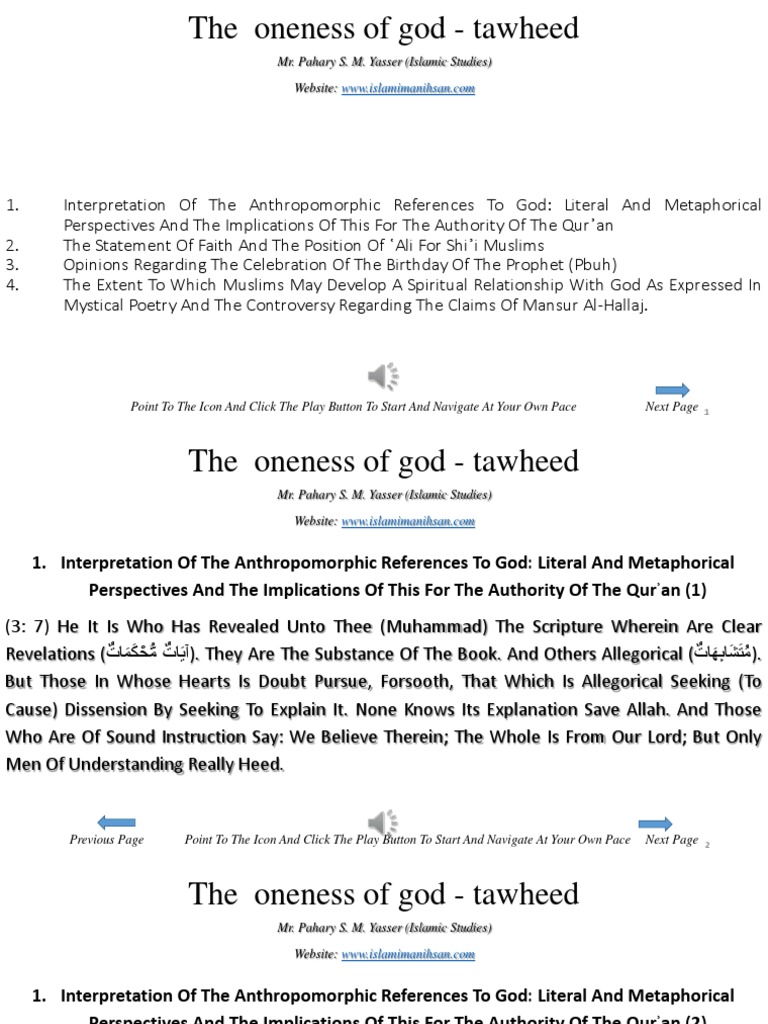 Understanding Tawheed in Islam | PDF | Tawhid | Hadith