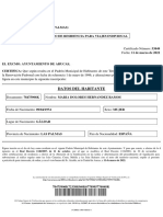 Certificado residencia Arucas Las Palmas viajes individual