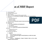 Format of MRP Report