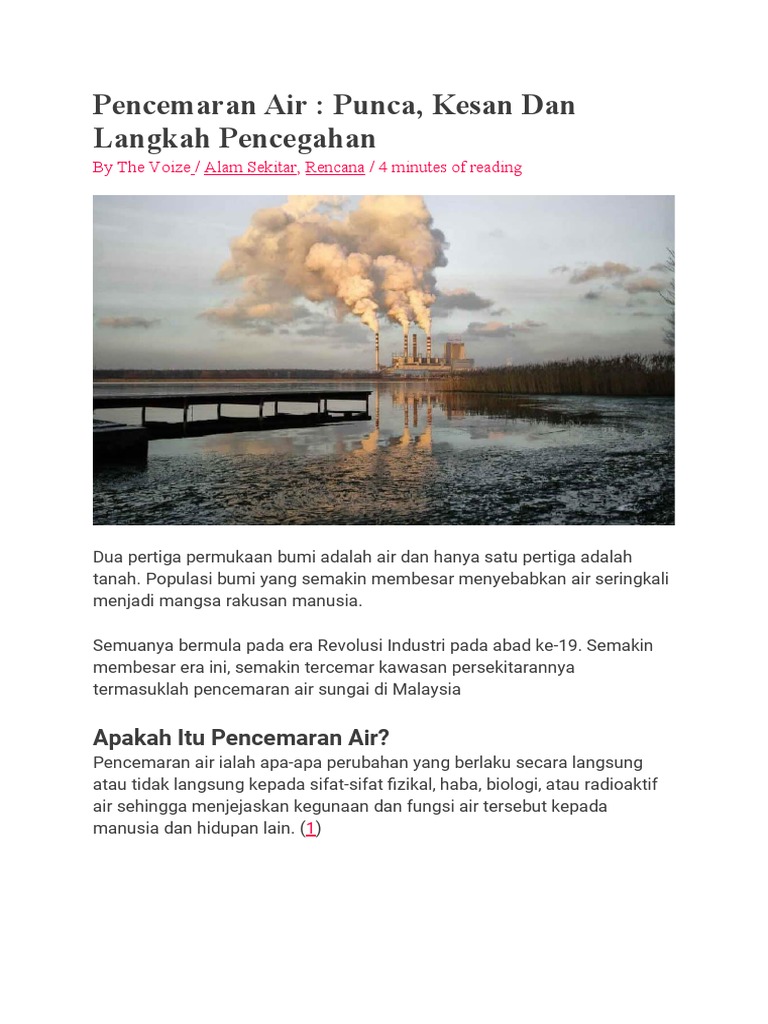 Pencemaran Air | PDF | Kesehatan Holistik | Sains & Matematika