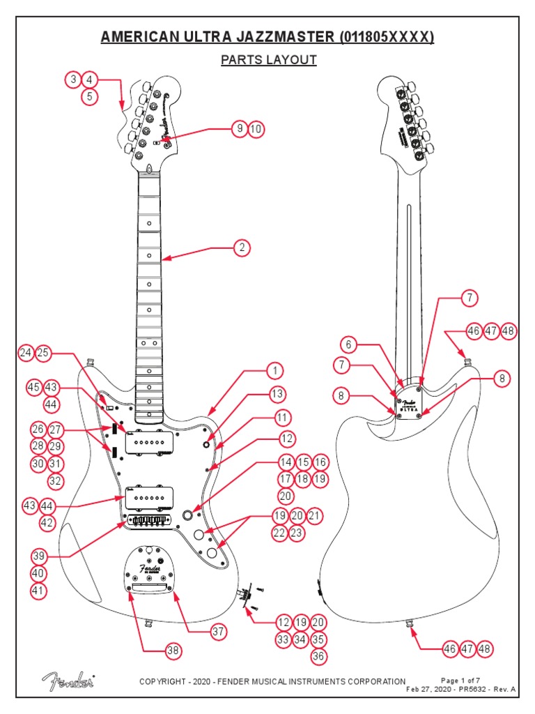 SM 011805XXXX Ultra Jazzmaster REV 2-27-2020 | PDF | Guitar Family ...
