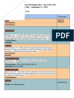 Programa del culto del sábado 17 de septiembre de 2022