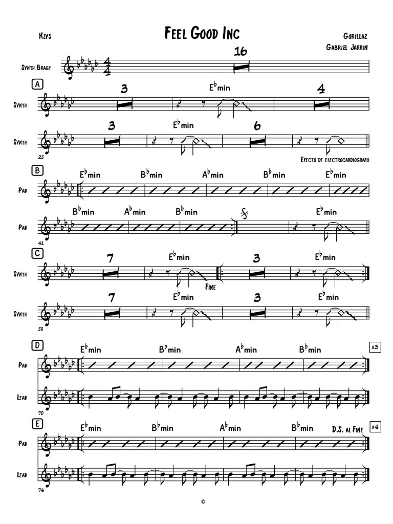 Feel Good Inc Gorillaz PDF