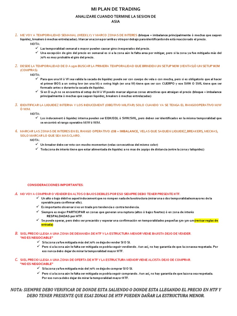 Plan De Trading Xr8trading Pdf