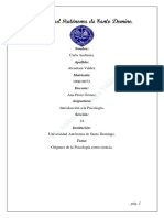 Orígenes de la Psicología como ciencia en la UASD