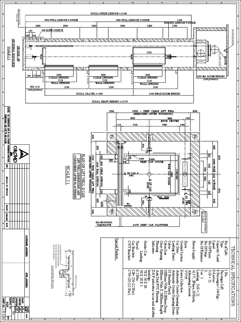 Elevator Technical Specs | PDF | Elevator | Transport